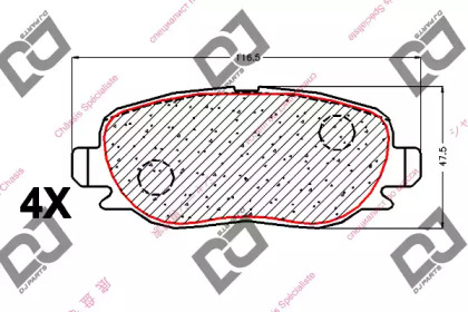 Комплект тормозных колодок BP2032 DJ PARTS